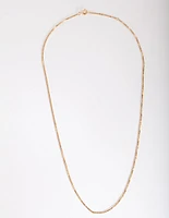 Gold Plated Sterling Silver Box Chain Necklace