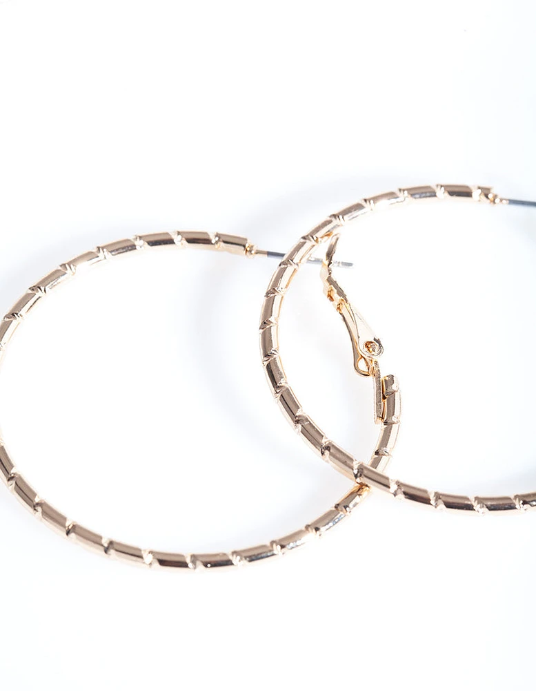 Gold Statement Diamante Hoop Pack