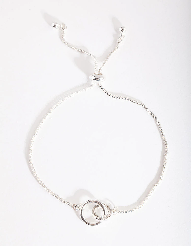 Silver Diamante Linked Bracelet