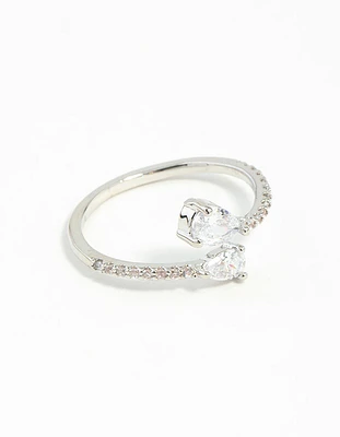 Silver Cubic Zirconia Open Ring