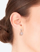 Encircled Mini Diamond Simulant Pear Drop Earrings