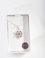 Diamond Simulant Flower Necklace