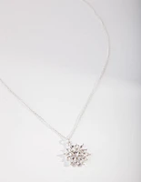 Diamond Simulant Flower Necklace