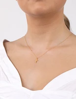 Gold Plated Sterling Silver Cross Necklace