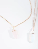 Mixed Metal Rose Gold Shard Necklace Gift Box