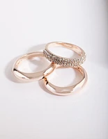 Rose Gold Layered Diamante Ring