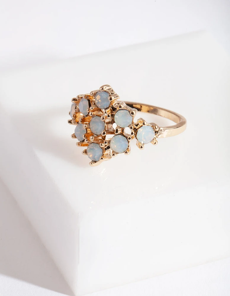 Gold White Stone Ring