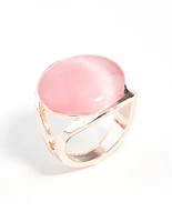 Rose Gold Large Cateye Round Ring