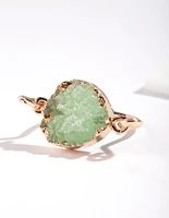 Gold Jade Druzy Ring