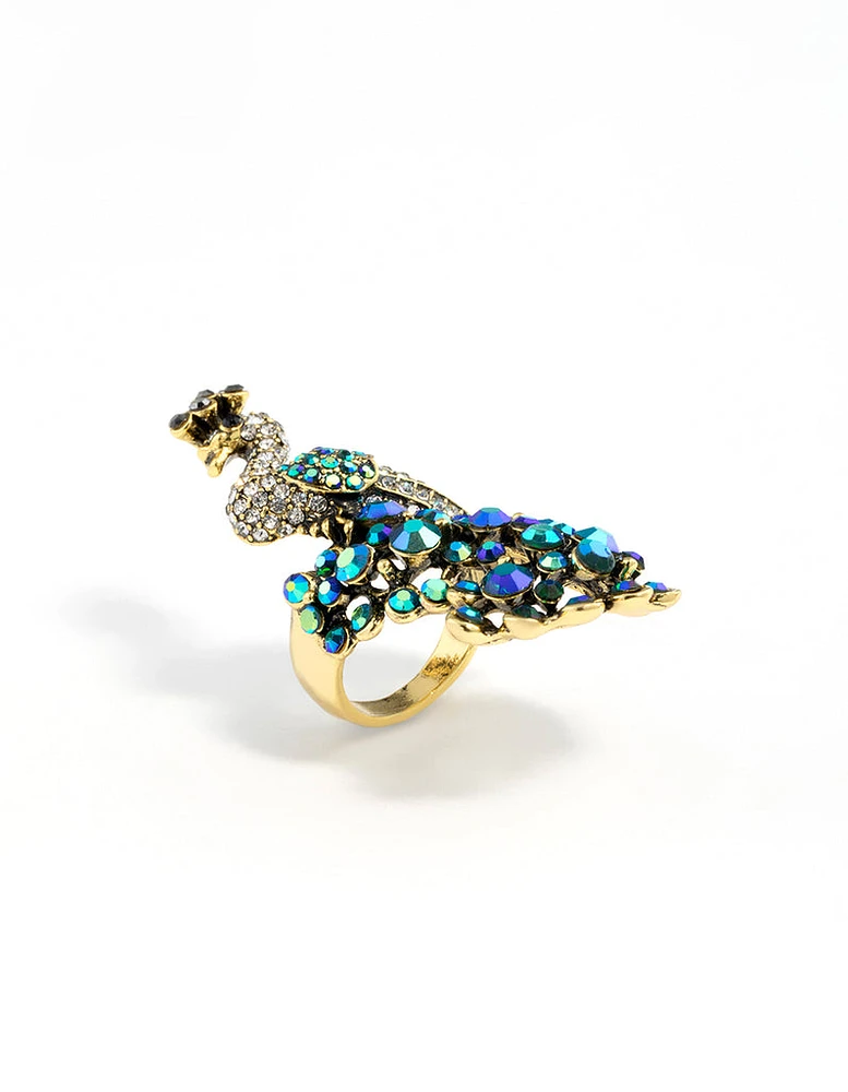 Rainbow Peacock Ring