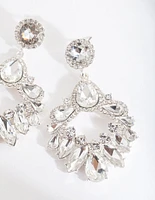 Silver Statement Gem Drop Earrings