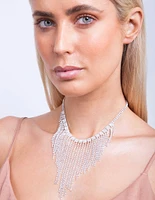 Silver Diamante Fringe Choker