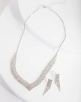 Silver Diamante Jewellery Set