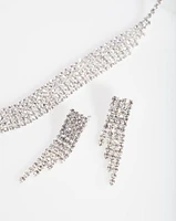 Silver Diamante Jewellery Set