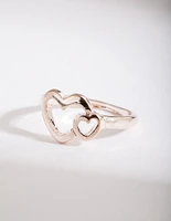 Gold Double Heart Ring