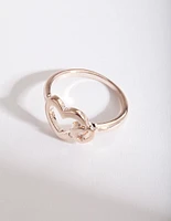 Gold Double Heart Ring