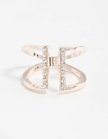 Rose Gold Open Diamante Ring