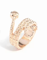 Rose Gold Etched Snake Ring