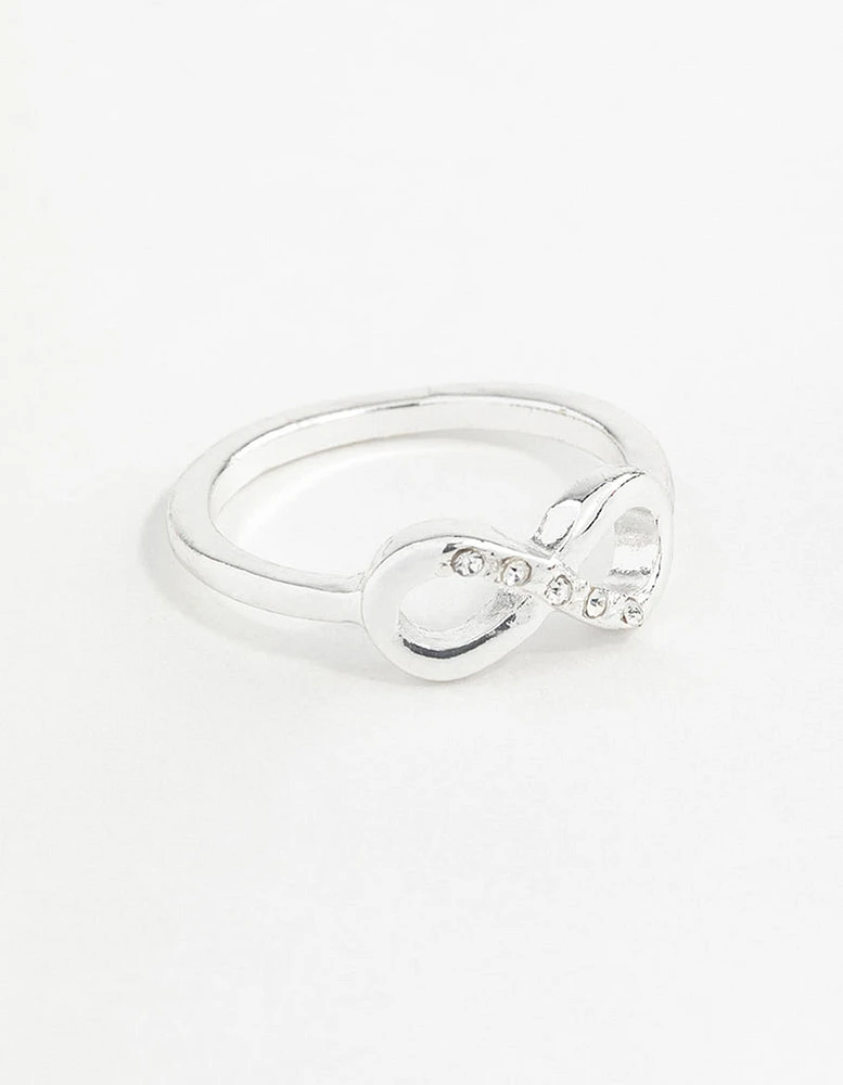 Silver Diamante Infinity Ring