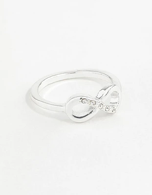 Silver Diamante Infinity Ring