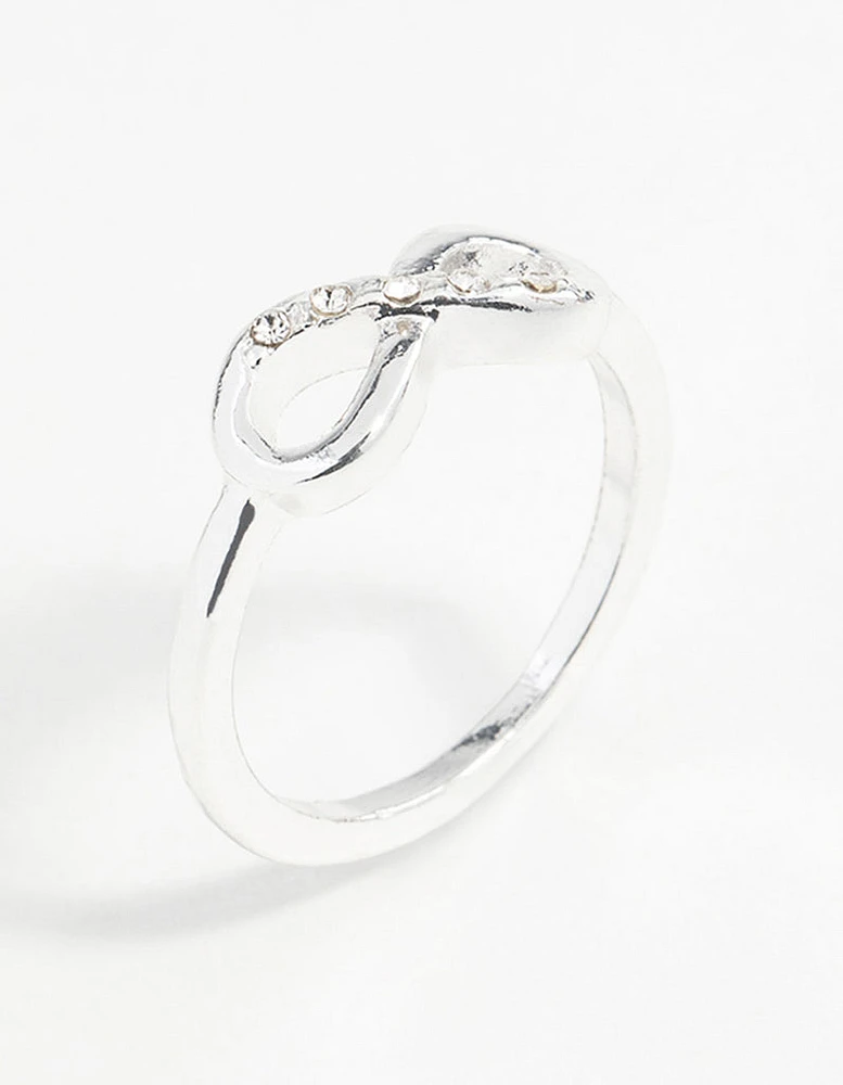 Silver Diamante Infinity Ring