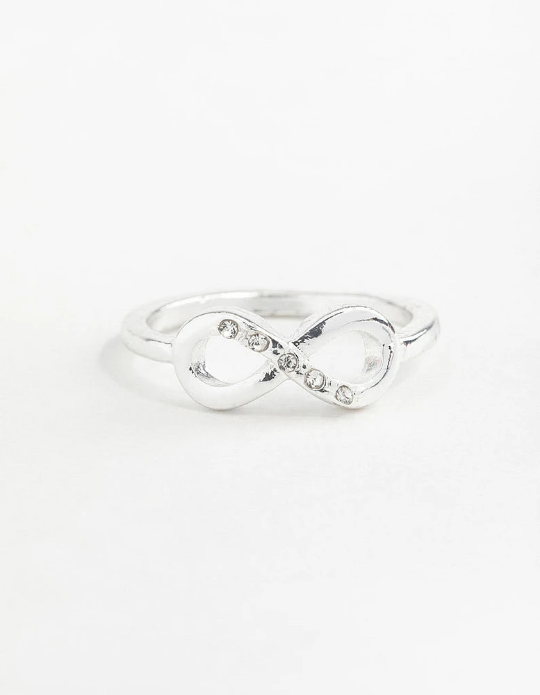 Silver Diamante Infinity Ring