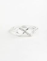 Silver Diamante Infinity Ring