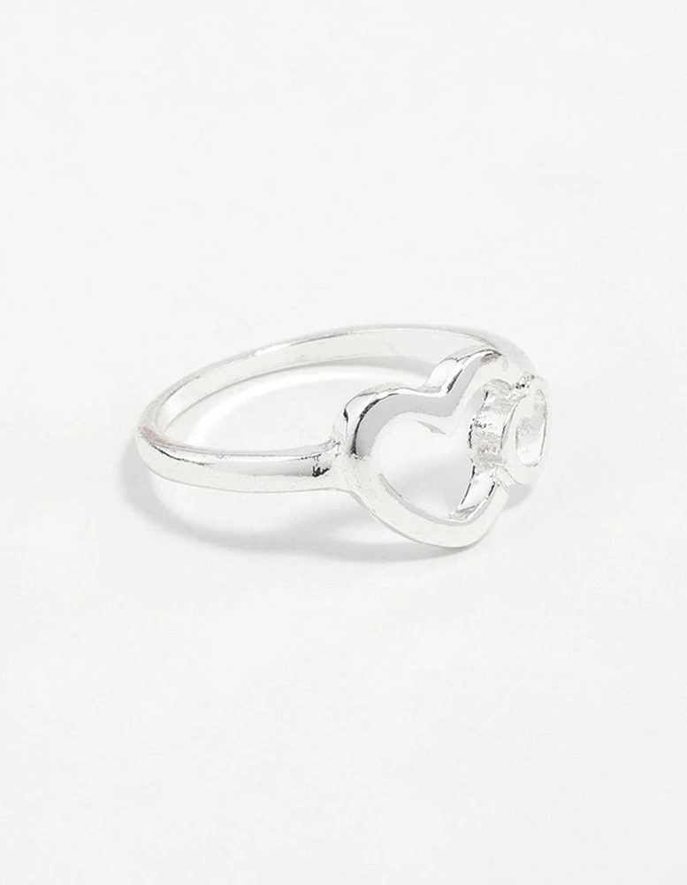 Silver Double Heart Ring