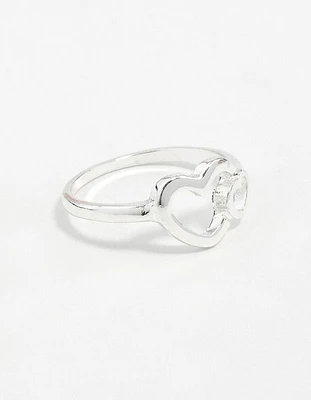 Silver Double Heart Ring