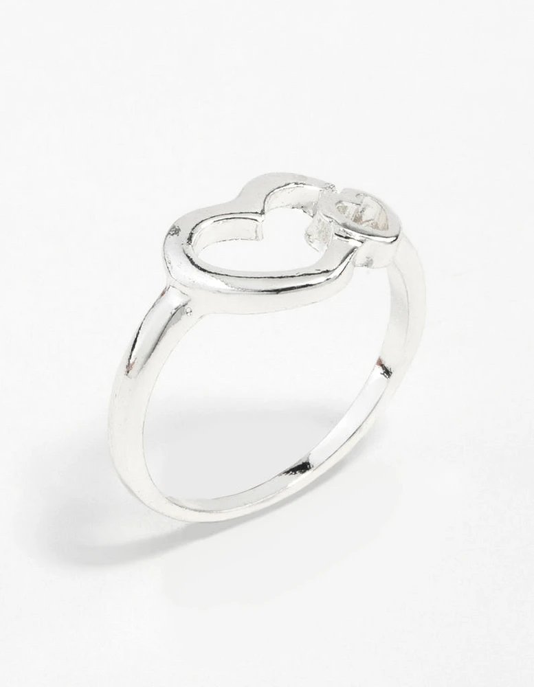 Silver Double Heart Ring