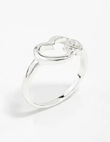 Silver Double Heart Ring
