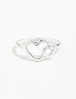 Silver Double Heart Ring