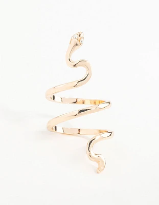 Gold Fine Sleek Snake Ring