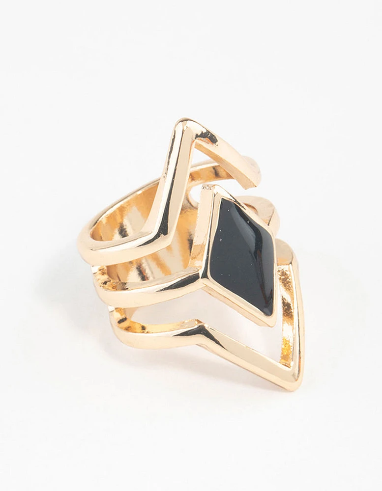 Gold Diamond Shape Ring