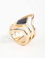 Gold Diamond Shape Ring