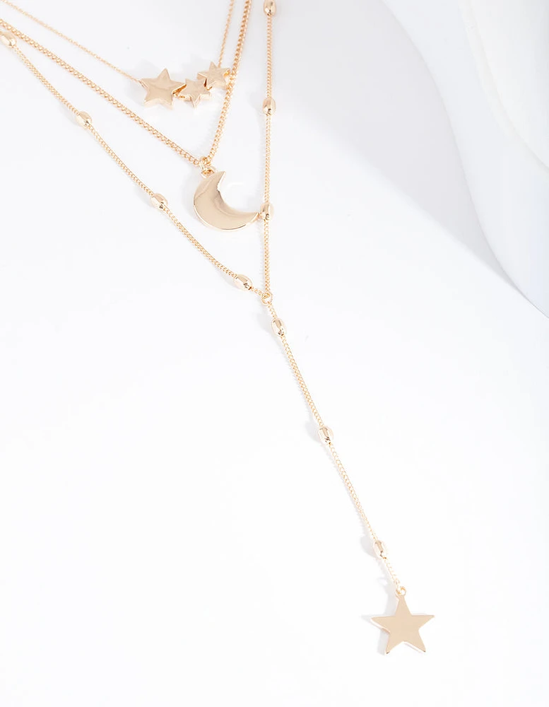 Gold Celestial Layered Necklace