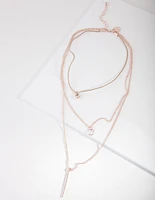 Rose Gold Diamante & Stick Layer Choker