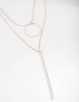 Rose Gold Geometric Layered Necklace