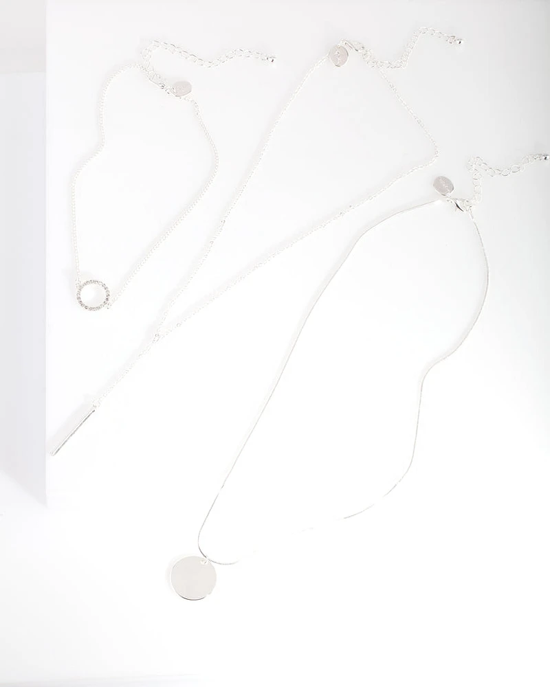 Silver Circle Choker Pack