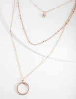 Gold Diamante Circle Necklace