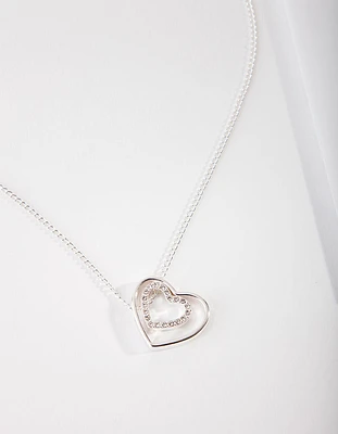 Silver Double Heart Necklace