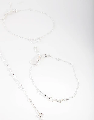 Silver Love U2 The Moon Anklet Bracelet Pack