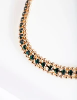 Gold Emerald Toggle Bracelet