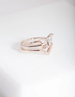 Rose Gold Cubic Zirconia Butterfly Ring