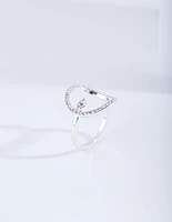 Silver Open Diamante Circle Ring