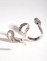 Rhodium Multi Finger Snake Ring