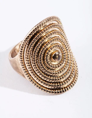 Antique Gold Textured Ring