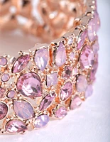 Rose Gold Multi Diamante Stretch Bracelet