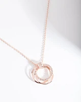 Rose Gold Cubic Zirconia Ring Necklace