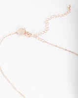 Rose Gold Cubic Zirconia Ring Necklace